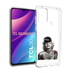 Чехол MyPads Мерлин Монро с тату женский для TCL 30SE / TCL 305 / TCL 306 / TCL 30E