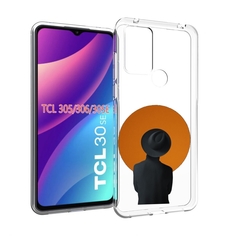 Чехол MyPads парень в шляпе в оранжевом кружке для TCL 30SE/305/306/30E