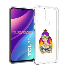 Чехол MyPads девушка в татуировках с короной для TCL 30SE/305/306/30E