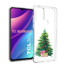 Чехол MyPads Елка новогодняя с подарками акварель для TCL 30SE/TCL 305/TCL 306/TC...