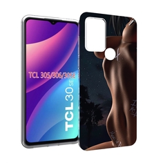 Чехол MyPads белые-татуировки-на-теле для TCL 30SE / TCL 305 / TCL 306 / TCL 30E