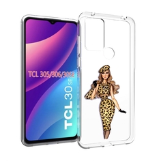 Чехол MyPads леопардовое платье женский для TCL 30SE/305/306/30E