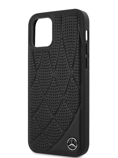 Чехол Mercedes для iPhone 12/12 Pro leather Hard Black