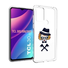 Чехол MyPads девушка в маске с топорами рисунок для TCL 30SE/305/306/30E