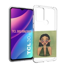 Чехол MyPads девушка-с-каре-и-тату для TCL 30SE/305/306/30E
