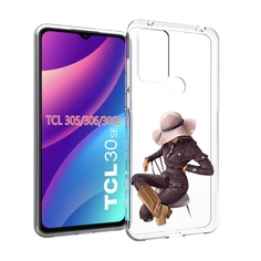 Чехол MyPads загадочная-девушка-в-костюме женский для TCL 30SE/TCL 305/TCL 306/TC...