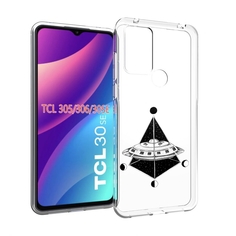 Чехол MyPads черно белая летающая тарелка для TCL 30SE/305/306/30E