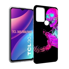 Чехол MyPads скелет-робот-фиолетовый для TCL 30SE/305/306/30E