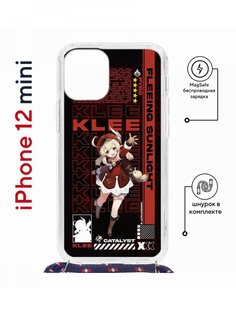Чехол на iPhone 12 mini MagSafe с принтом Kruche Print Klee Genshin с магнитом, со шнурком КruЧЕ