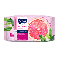 Салфетки влажные Aura для всей семьи 63 шт, в ассортименте
