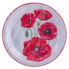 Тарелка картон ламинированная маки Bulgaree Green