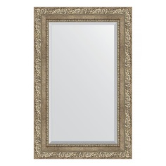 Зеркало с фацетом в багетной раме Evoform виньетка античное серебро 85 мм 55х85 см