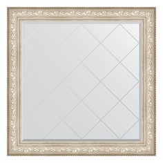 Зеркало с гравировкой в багетной раме Evoform виньетка серебро 109 мм 110x110 см