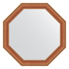 Зеркало в багетной раме Evoform бронзовые бусы на дереве 60 мм 61,6х61,6 см