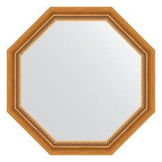 Зеркало в багетной раме Evoform состаренное золото с плетением 70 мм 73,2х73,2 см