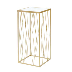 Подставка интерьерная Glasar с белым мрамором 30х30х67см ГЛАСАР