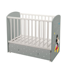 Кроватка детская Polini kids Disney baby 750 "Микки Маус", белый-серый 120х60 P.I
