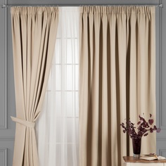 Шторы c подхватами Estia Марлон экрю 260x275 см-2шт, подхваты-2шт, 4 предмета