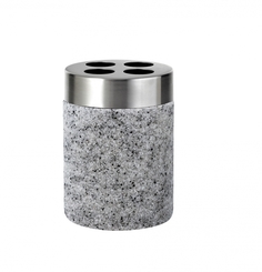 Стакан для зубных щёток Ridder Stone серый 7,5х10,5 см