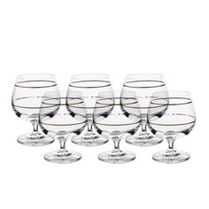 Рюмка для бренди Crystalite Bohemia Falco Панто, 2 отводки золото 250 мл 6 шт
