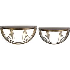Консоли настенные 2 штуки Glasar 50x24,5x25, 40x20.5x22 см ГЛАСАР