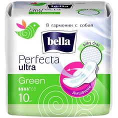 Прокладки Bella green, супертонкие, с крылышками, 10 шт
