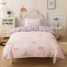 Постельный комплект Sofi De Marko зайчата розовый Полуторный