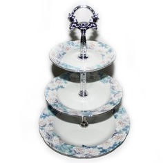 Этажерка 3-х ярусная Thun 1794 Роза Голубая роза отводка платина