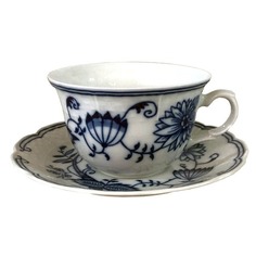 Чашка с блюдцем Thun 1794 Натали луковичный узор низкая 225 мл