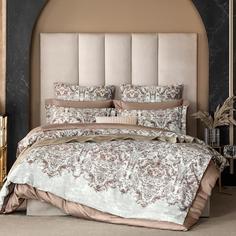 Комплект постельного белья Togas Шелтон бежевый с коричневым Семейный/дуэт