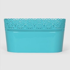 Горшок овальное Serinova lace 13х28 см бирюзовый
