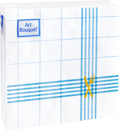 Салфетки Art bouquet бумажные скатерть синяя 20х20 2сл 30л