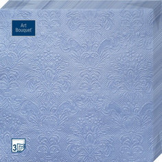 Салфетки Art bouquet бумажные голубой с перламутром барокко 33х33 3сл 16шт