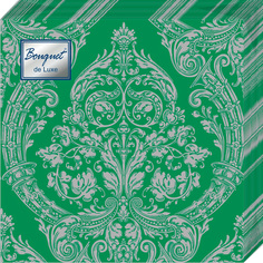 Салфетки Bouquet de luxe бумажные серебро на зелёном 24х24 3сл 25л