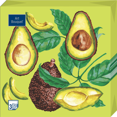 Салфетки Art bouquet бумажные авокадо 33х33 3сл 20л