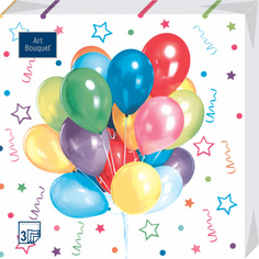 Салфетки Art bouquet бумажные веселый праздник 33х33 3сл 20шт