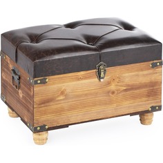 Пуф-сундук Glasar коричневый 52х34х34 см ГЛАСАР