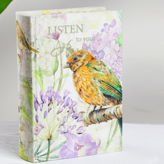 Шкатулка Glasar Bird в виде книги бежевая 14х5х20 см ГЛАСАР
