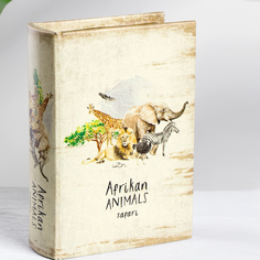 Шкатулка Glasar Safari в виде книги бежевая 14х5х20 см ГЛАСАР