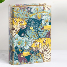 Шкатулка Glasar Tiger в виде книги черная 19х7х27 см ГЛАСАР