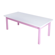 Журнальный стол Solarius Классика дерево 130х70х46, белый с розовыми ножками
