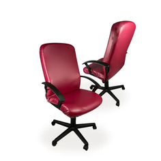Чехол на компьютерное кресло ГЕЛЕОС 513М, размер М, кожа, темно-бордовый No Brand