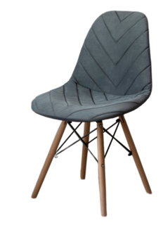 Чехол на стул Eames DSW из велюра CHIEDOCOVER, 40х46, елка, серый