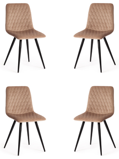 Комплект стульев (4 шт.) TetChair CHILLY X (mod. 7096-1) ткань, металл, бежевый, черный