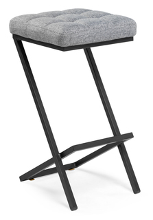 Полубарный стул Woodville Амаури графит/черный матовый (рогожка)