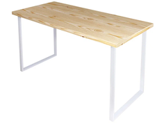 Стол кухонный Solarius Loft металл-дерево 140х60х75, без шлифовки и покраски, белые ножки