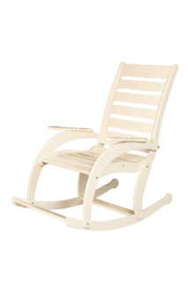 Кресло качалка деревянное Playwoods Сельма слоновая кость прямая спинка