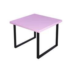 журнальный стол Solarius Loft металл-дерево 75х75х50, розовый с черными ножками
