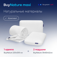 Сет макси buyson BuyNature (комплект 2 подушки 40х60 + одеяло 220х200)