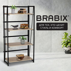 Стеллаж Brabix LOFT SH пол.:4 разборная 1250x600x310мм дуб натуральный/черный (641230)